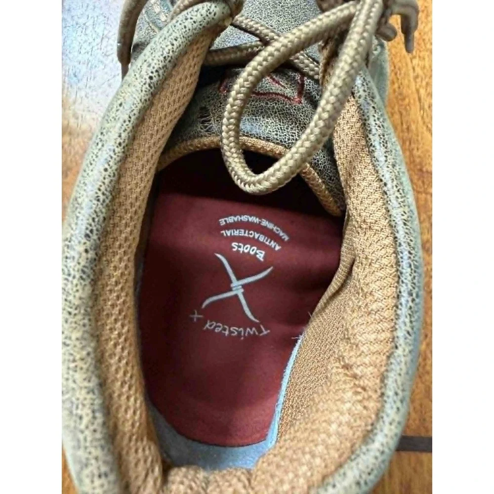 Twisted X Mens 8.5 Driving Moc Chukka Boots Distressed Brown Leather  Shoes